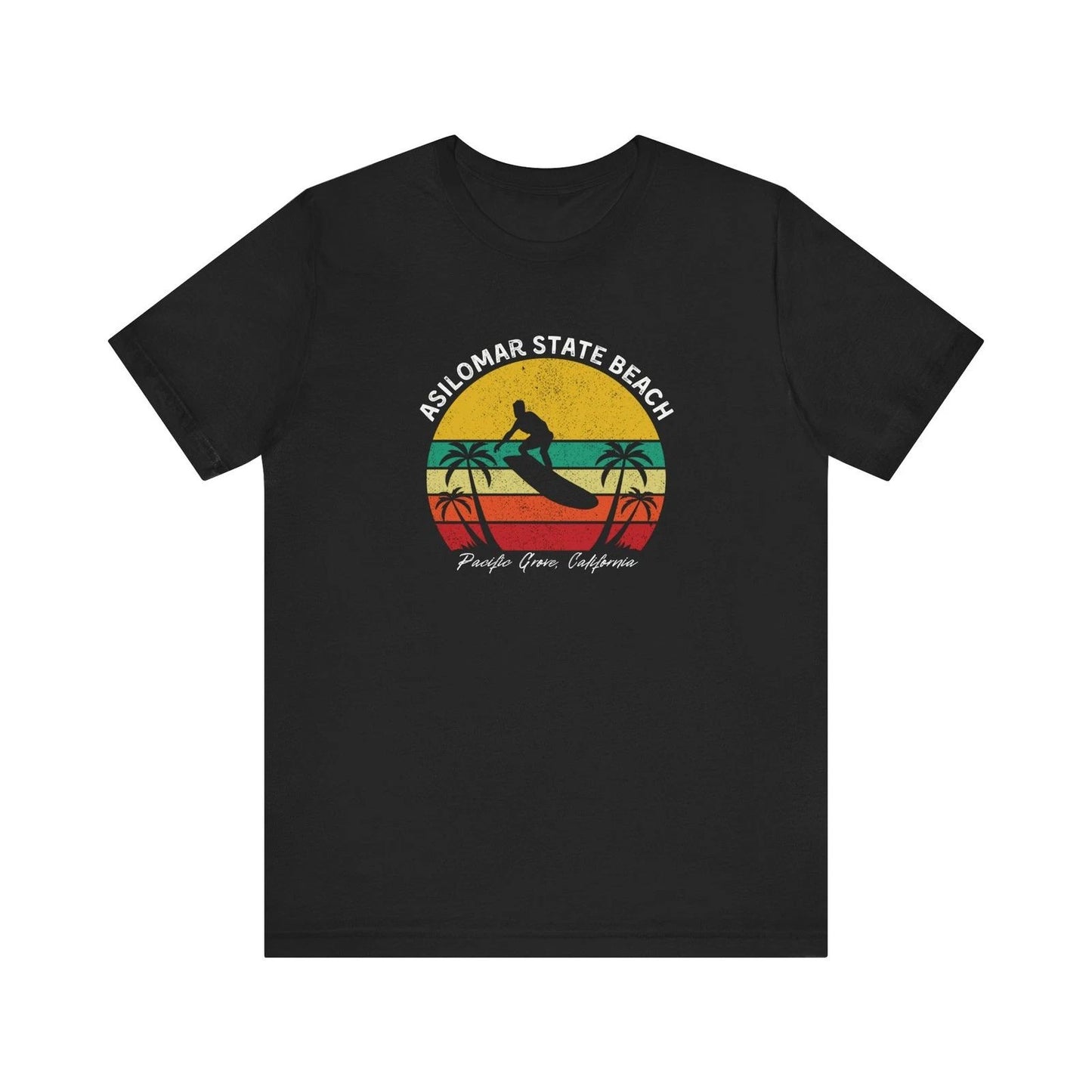 Asilomar State Beach Pacific Grove CA Surf T-Shirt Retro Sunset Surfer Men's Tee