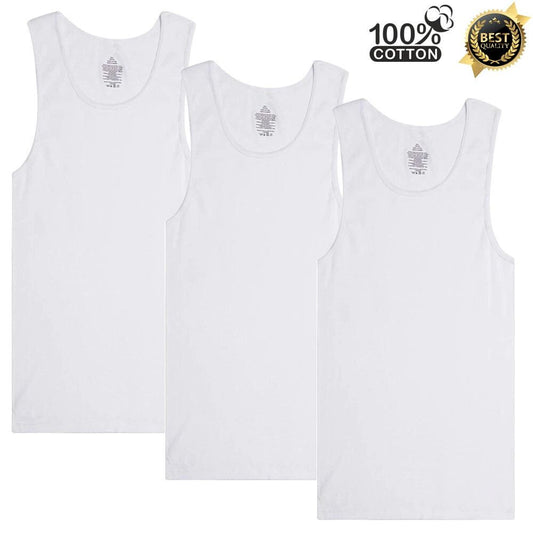 6 Packs For Mens Tank top Ribbed A-Shirt White 100% Cotton Undershirt Size S-2XL