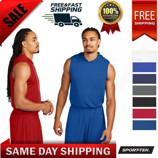 Sport-Tek Men's Sleeveless Hoodie Muscle Performance  T-Shirt ST352H