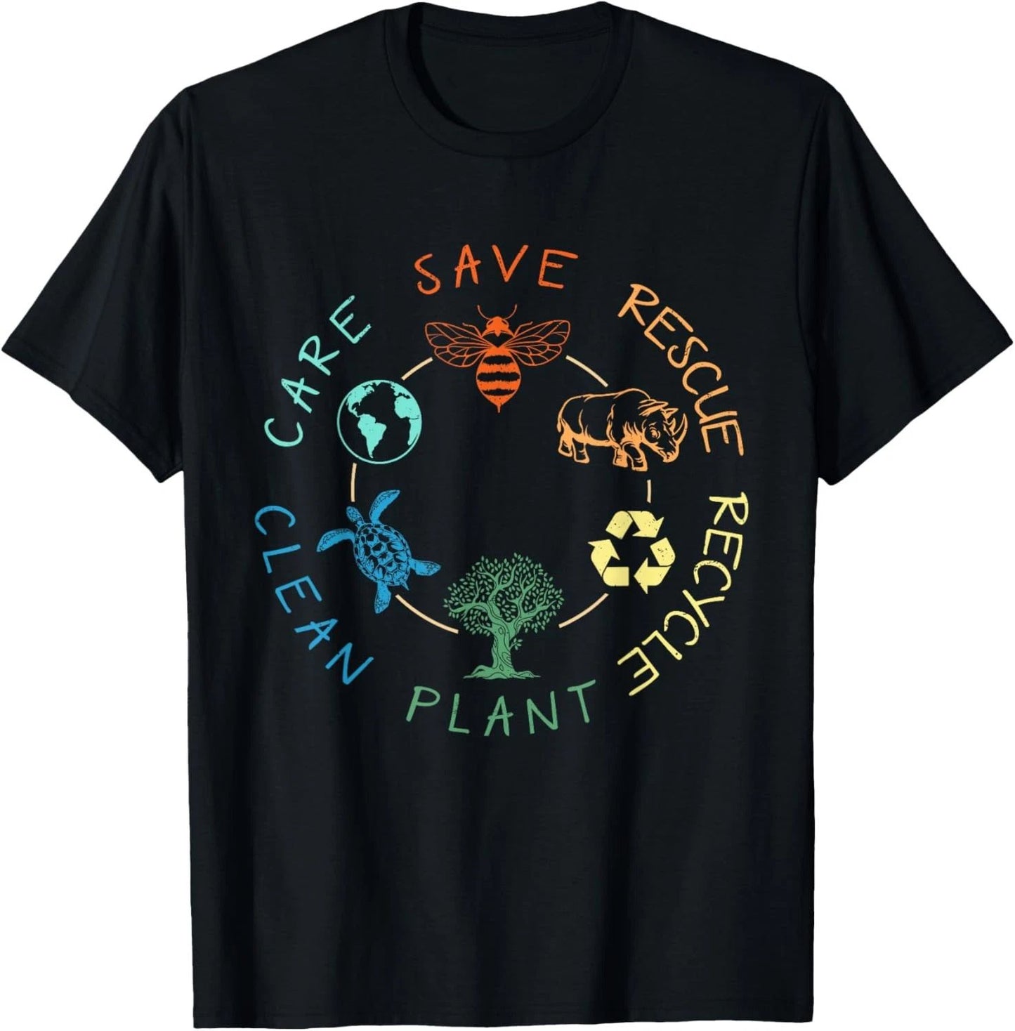 Save Bees Rescue Animals Recycle Plastic Earth Day T-Shirt