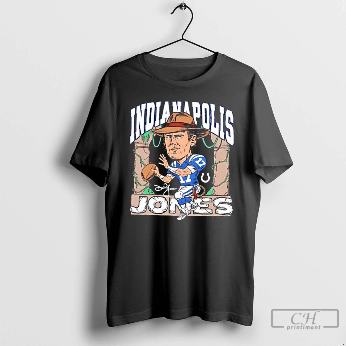 Premium Indianapolis Colts Daniel Jones Royal Indianapolis Jones Football Signature T Shirts