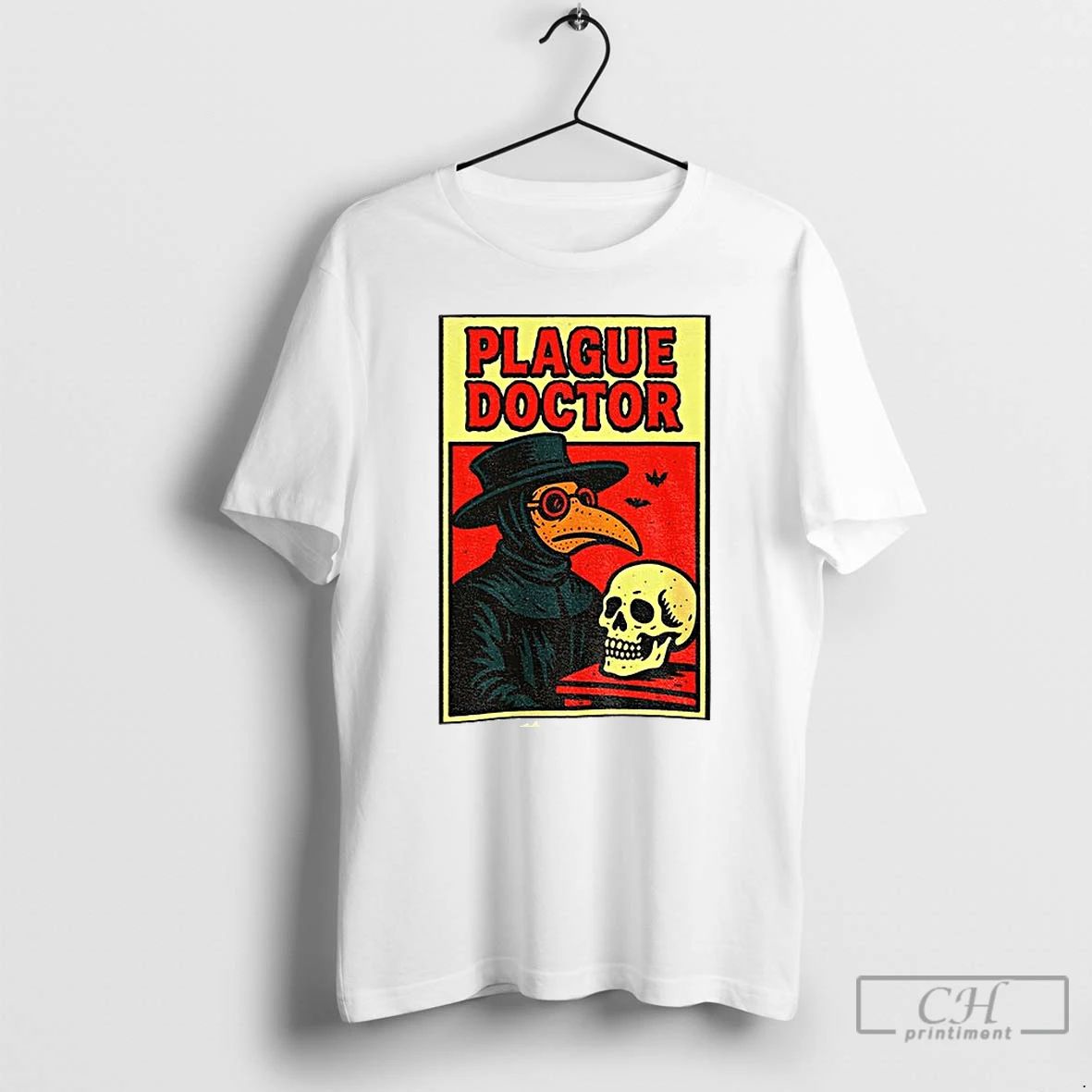 Classic Plague Doctor Spooky Mask Comic Style Gothic Horror Halloween T Shirts