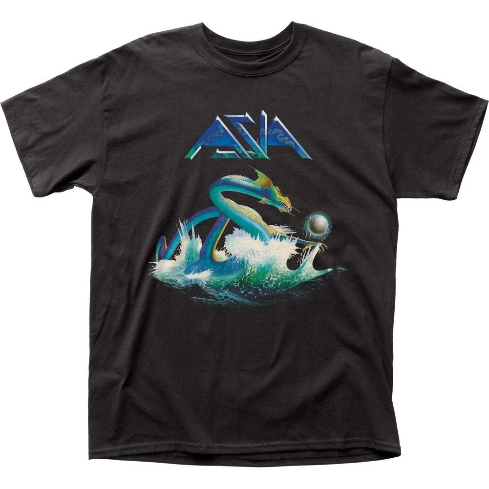 Asia Rock Band Debut Album Cover Mens T Shirt Music Classic Rock Band Tee Black