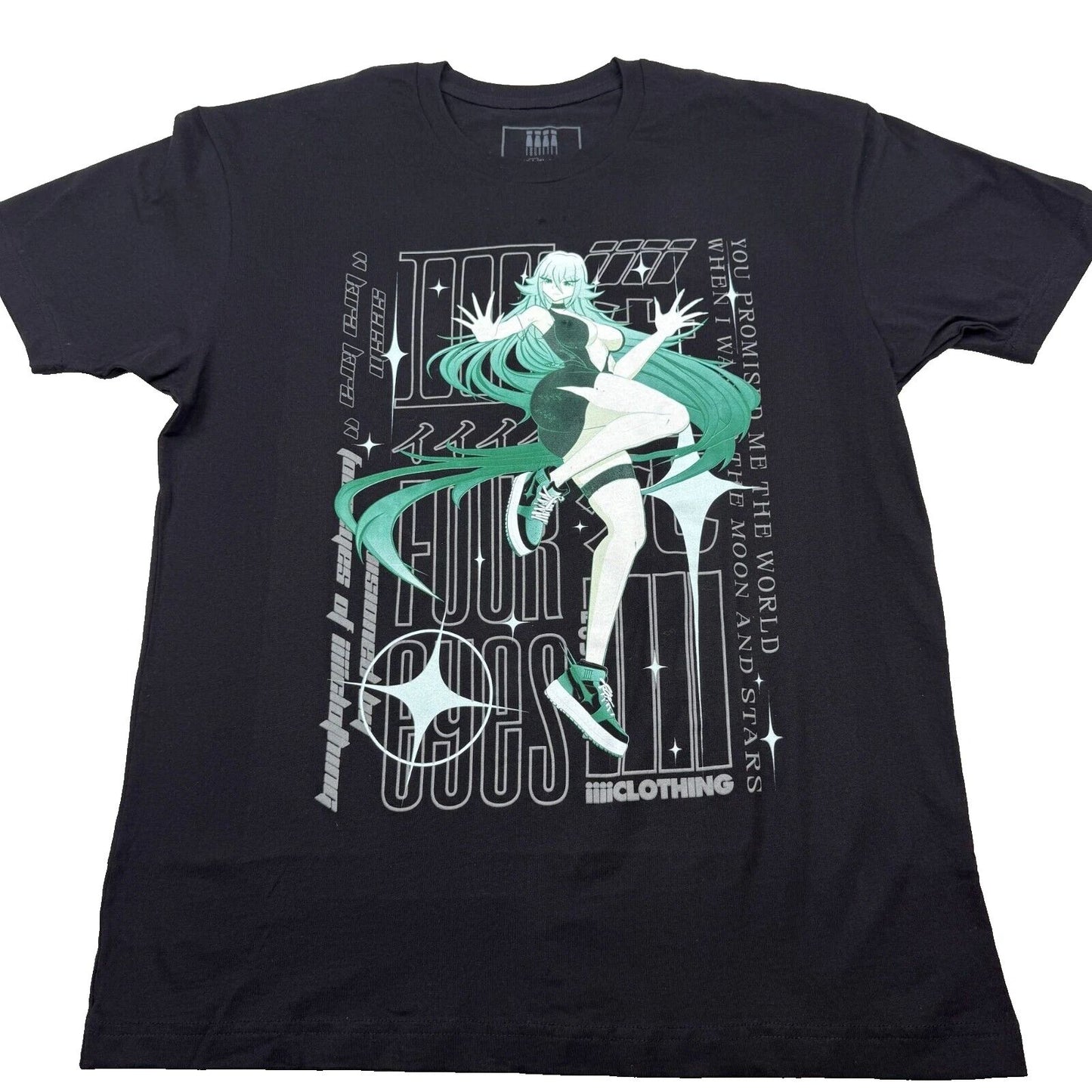 Foureyes KIRA KIRA T-Shirt Men's Large Black Graphic Print 100% Cotton Pullover