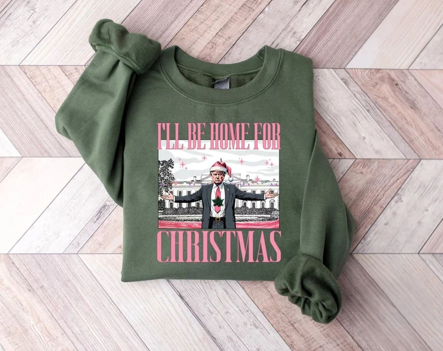 Trump I'll Be Home for Christmas 2024 Shirt, Trump Won President 47th Sweatshirt