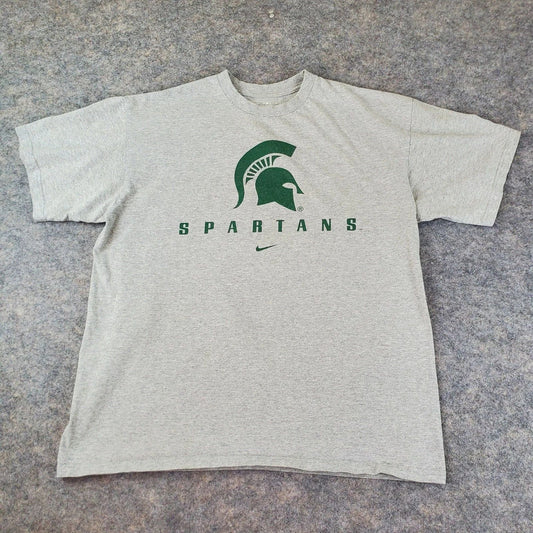 Spartans Shirt Mens Large Gray Crew Neck Short Sleeve Graphic Stretch Pullover