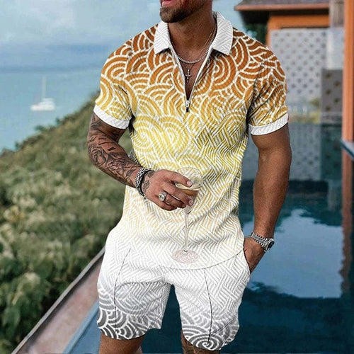 2-Piece Set Men's Sweatsuit Short Sleeve T Shirts & Shorts Set Summer-Outfit US