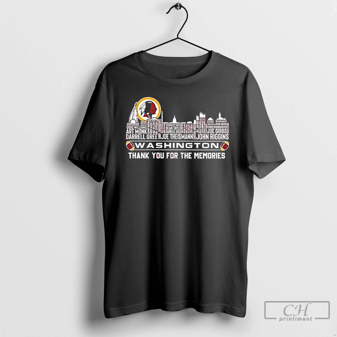 Classic Washington Redskins Skyline City Thank You For The Memories T Shirts