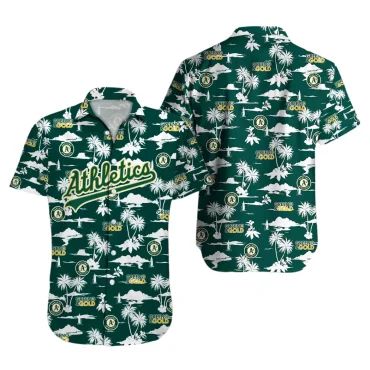 Oakland Athletics Green & Gold Island Hawaiian Shirt