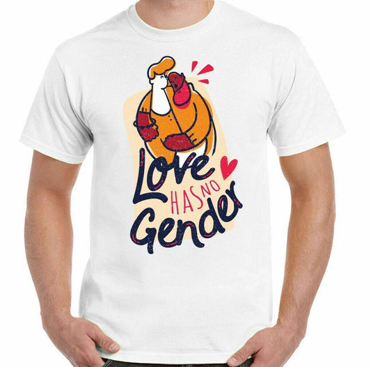 GAY PRIDE T-SHIRT Love has no Gender LGBT Tee Top Unisex LGBTQI Day Awareness