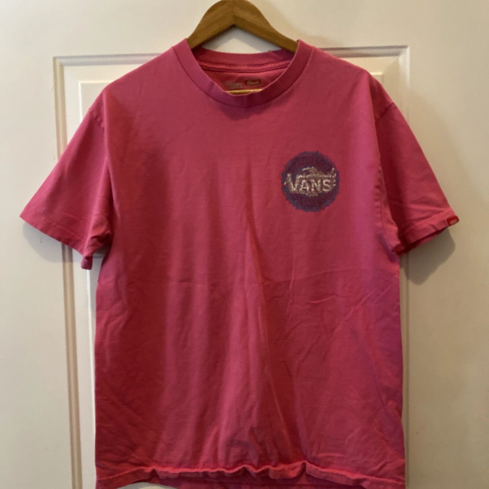 Vans Classic Surfing Adult Pink Double-Sided Wave Graphic T-Shirt - Size L