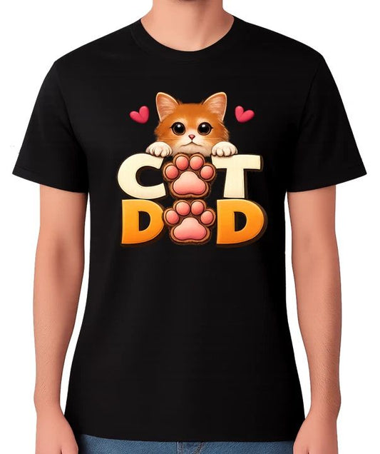 Cat Dad T-Shirt Cute Kitten Graphic Funny Cat Lover Gift Unisex Tee