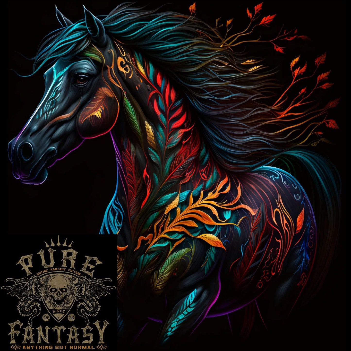 A Colourful Horse With Fantasy Markings Mens Light Cotton T-Shirt