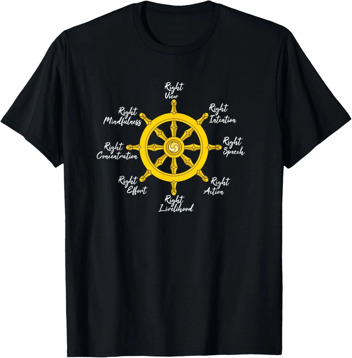 Noble Eightfold Path Buddha Dharma Wheel Wisdom Quote T-Shirt