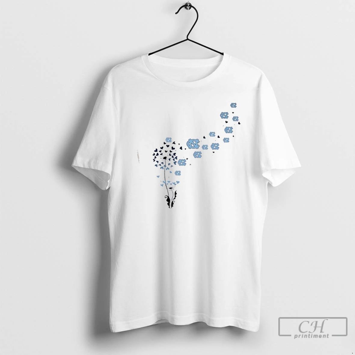 Classic Dandelion Flower Unc Tar Heels Football Logo T Shirts