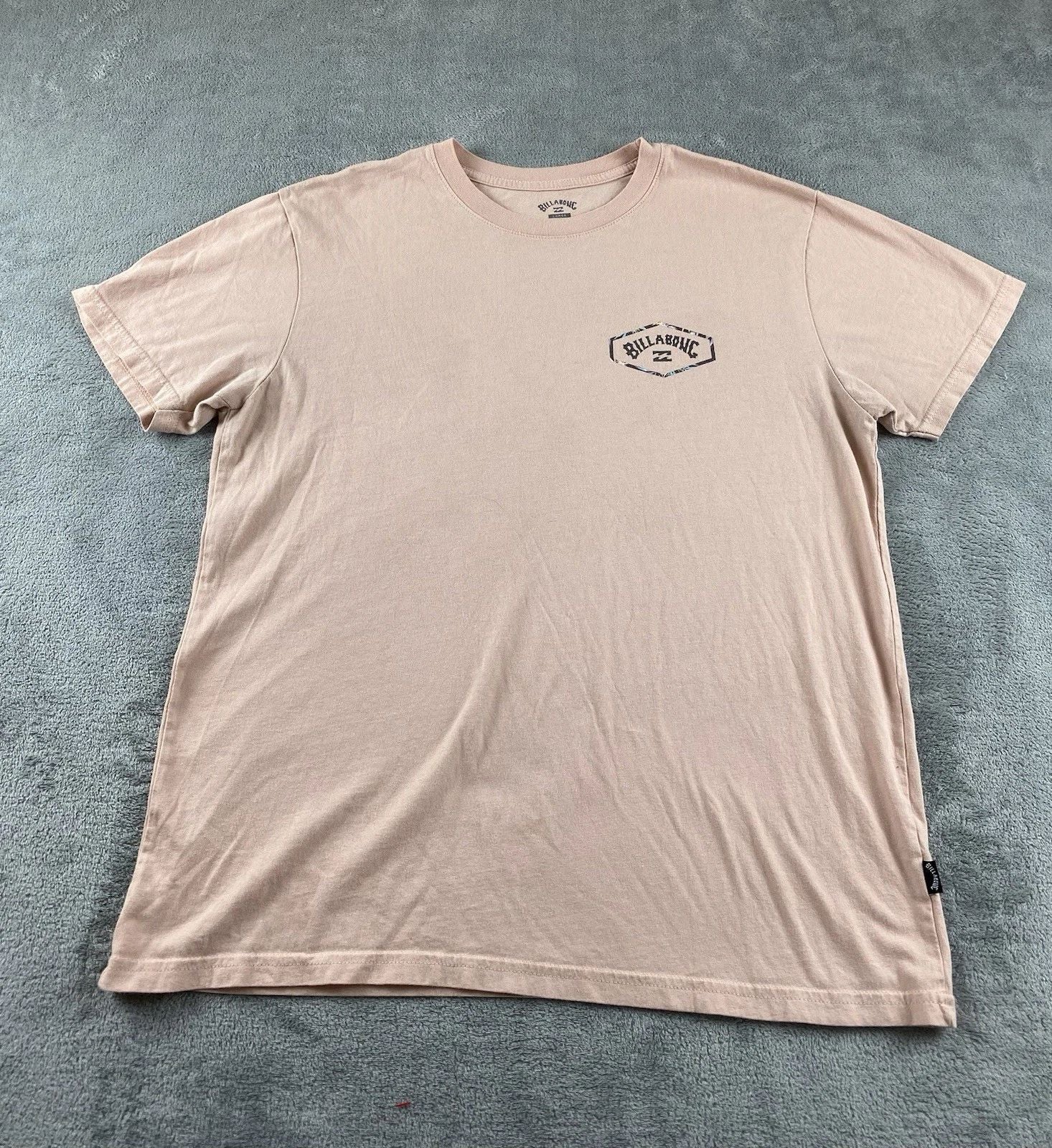 Billabong Men’s T Shirt L. Peach Logo Cotton Surf Beach C13