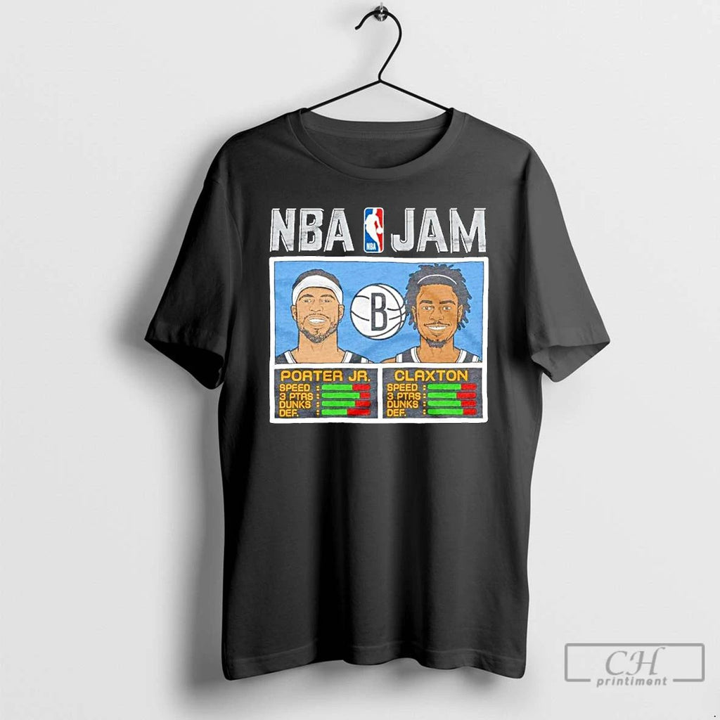 Classic Kevin Porter Jr And Nic Claxton Brooklyn Nets Nba Jam Ornaments T Shirts