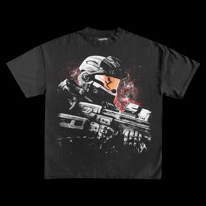 Sci-Fi Spartan Soldier T-Shirt Vintage Armor Graphic Tee Unisex