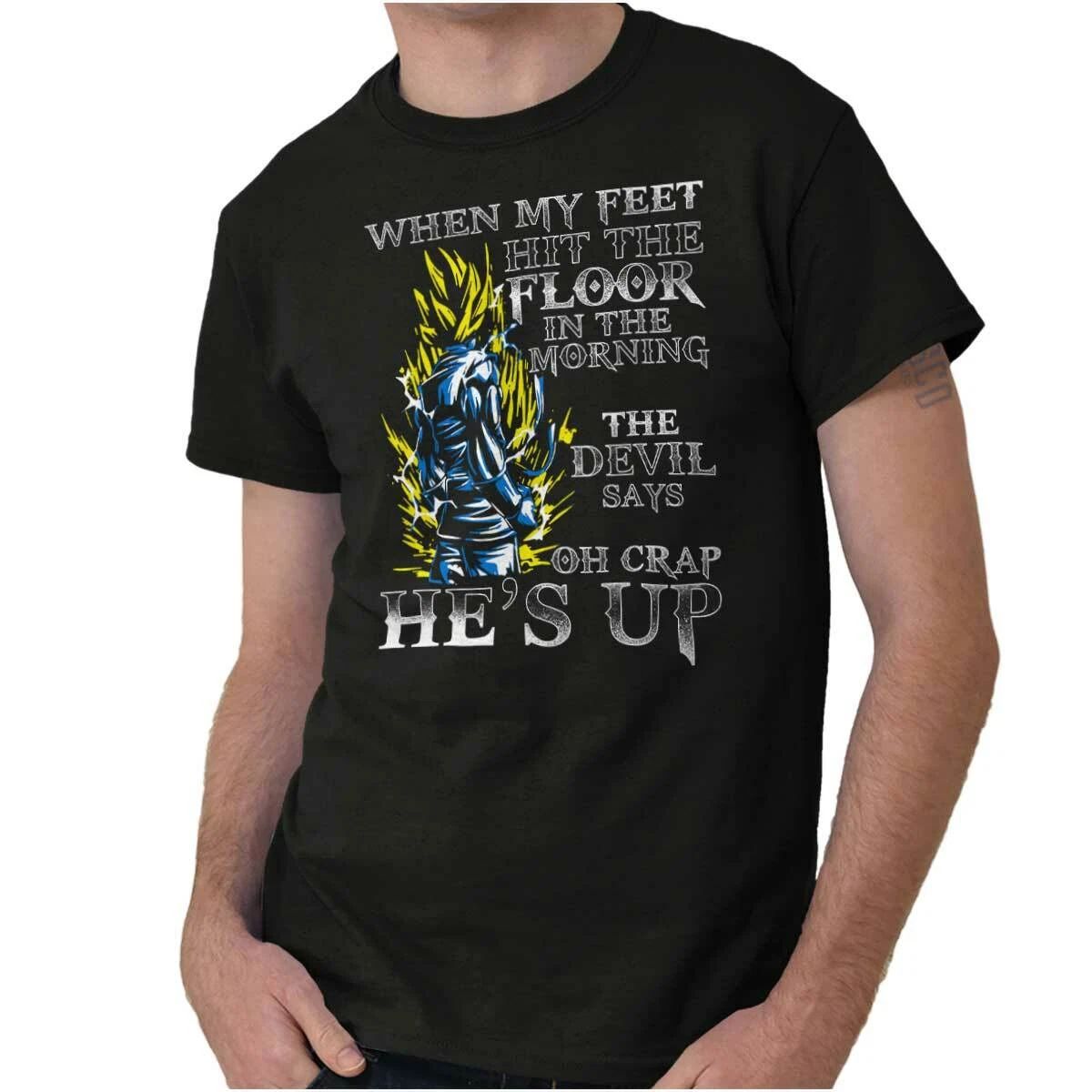 My Feet The Floor The Devil Says He's Up Mens Casual Crewneck T Shirts Tees