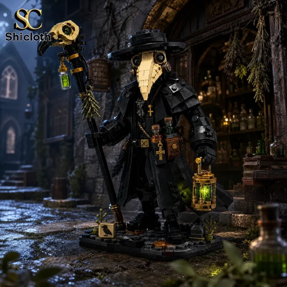 Plague Doctor Apothecary Warden Building Brick Set