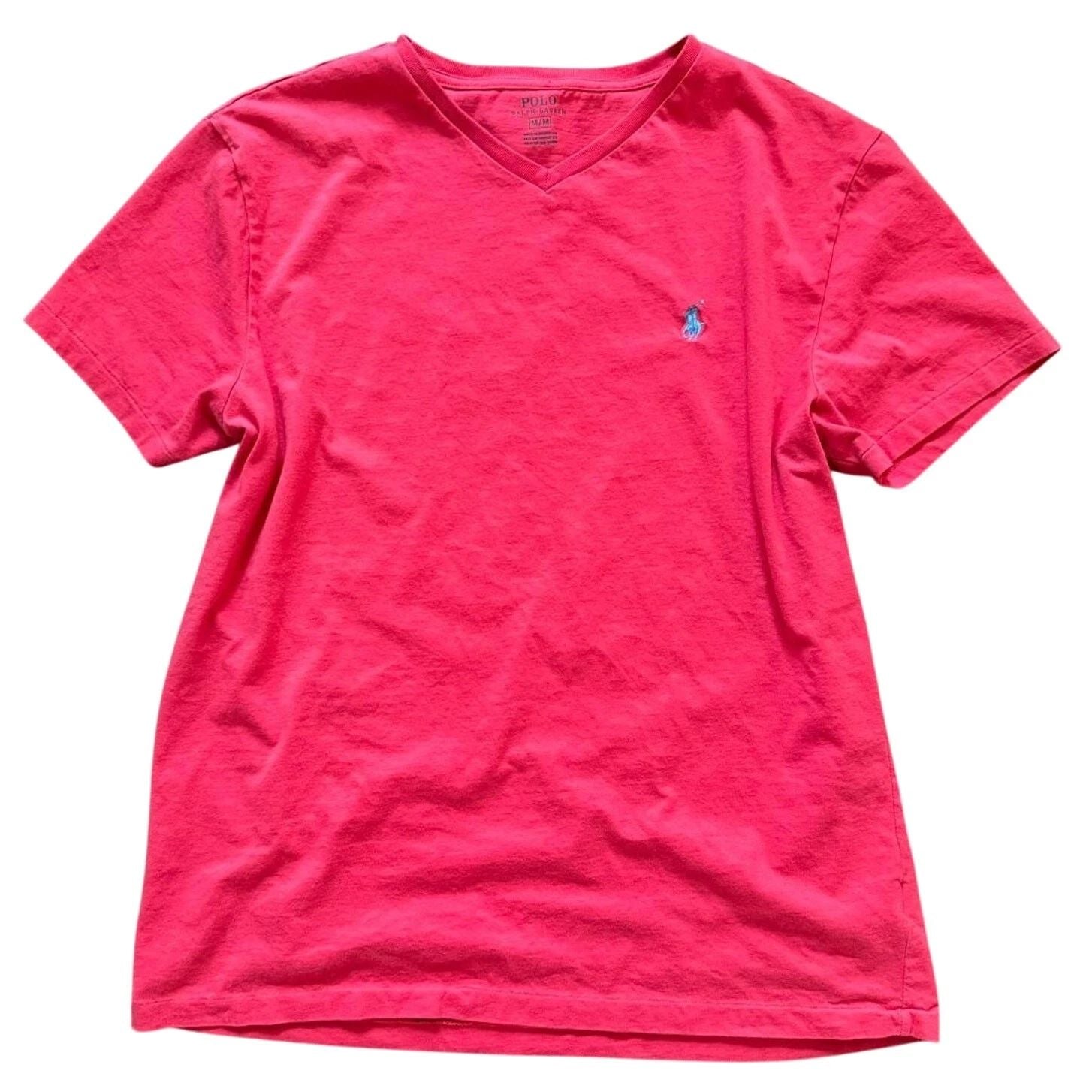 Polo Ralph Lauren Classic Fit V-Neck T-Shirt Men’s Medium Red Cotton
