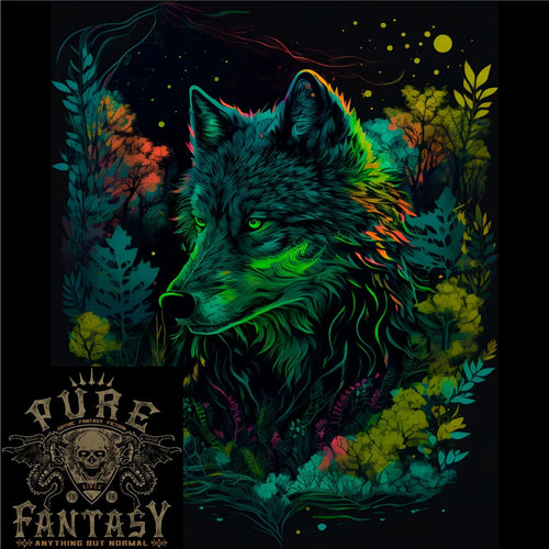 A Fantasy Wolf in the Forest Mens Light Cotton T-Shirt