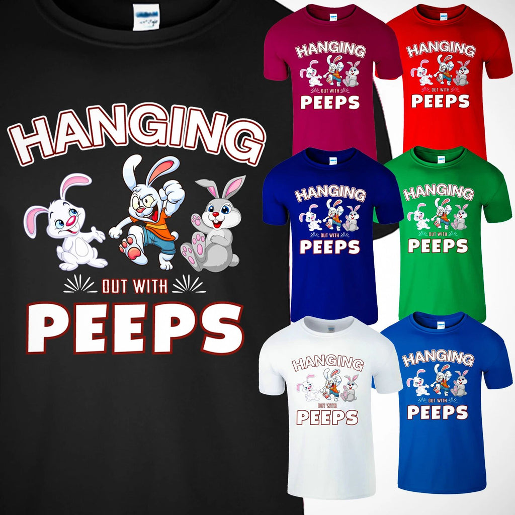 Happy Easter Day Hanging With My Peeps Cute Rabbit Family Gift Mens T-Shirt