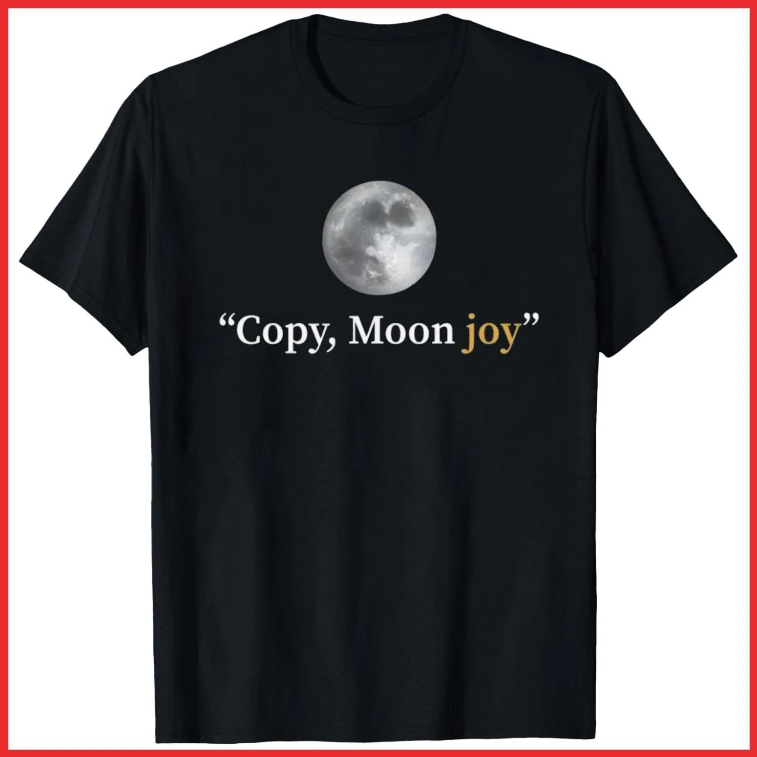 Copy Moon Joy Black Cotton T-Shirt S-5XL