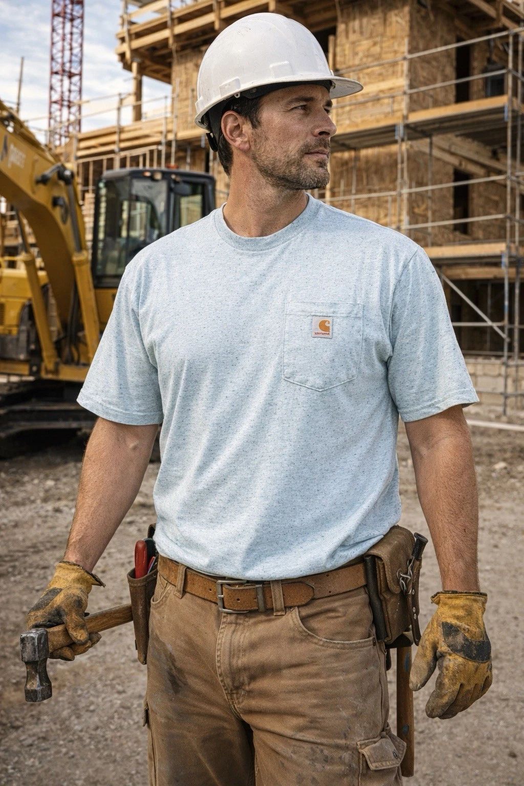 Carhartt Pocket Tee Sz  L Loose Fit Large Blue Short Sleeve Utility Outdoor Work