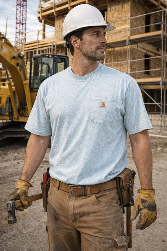 Carhartt Pocket Tee Sz  L Loose Fit Large Blue Short Sleeve Utility Outdoor Work