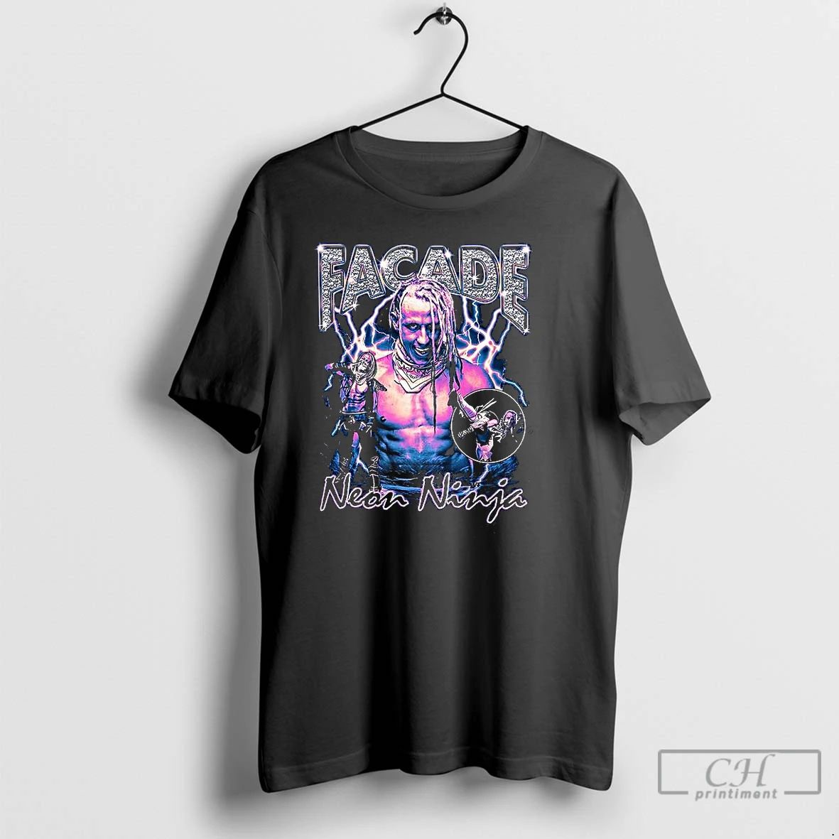 Classic Facade Neon Ninja Bling Bling Lighting Graphic T Shirts
