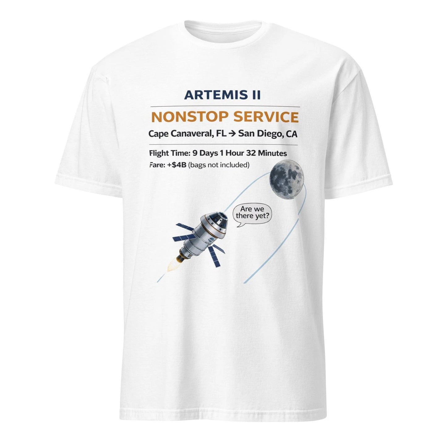 Artemis II Funny T-Shirt Moon Mission Space Humor Minimal Graphic Tee Gifts