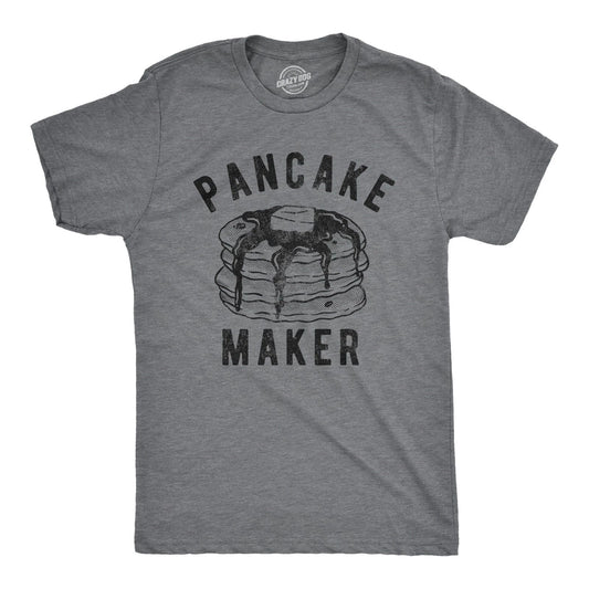 Mens Pancake Maker T Shirt Funny Breakfast Food Syrup Cute Morning Novelty Tee