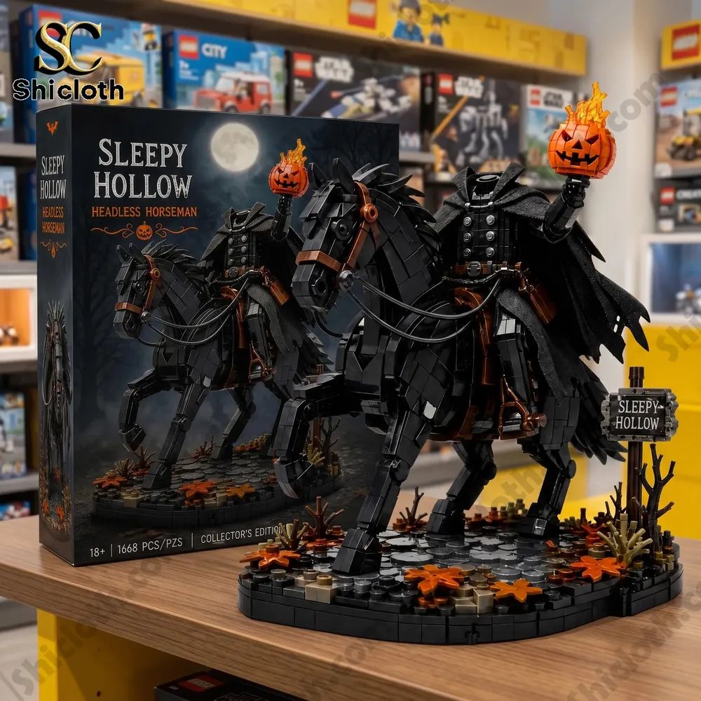 Sleepy Hollow Headless Horseman Pumpkin Knight Collector Building Brick Set