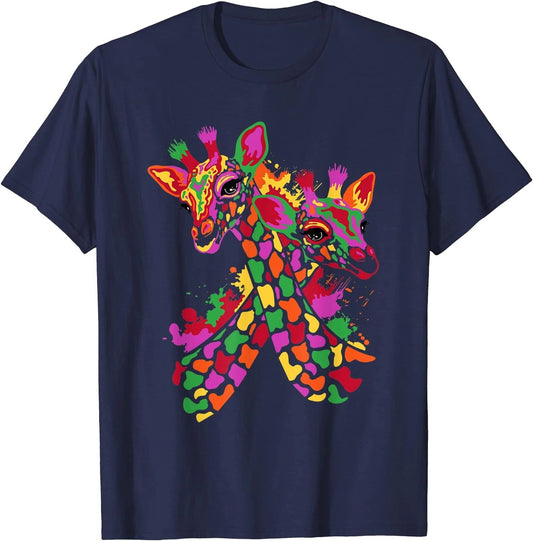 Watercolor Giraffe Lover Funny Giraffe Print Gift Unisex T-Shirt