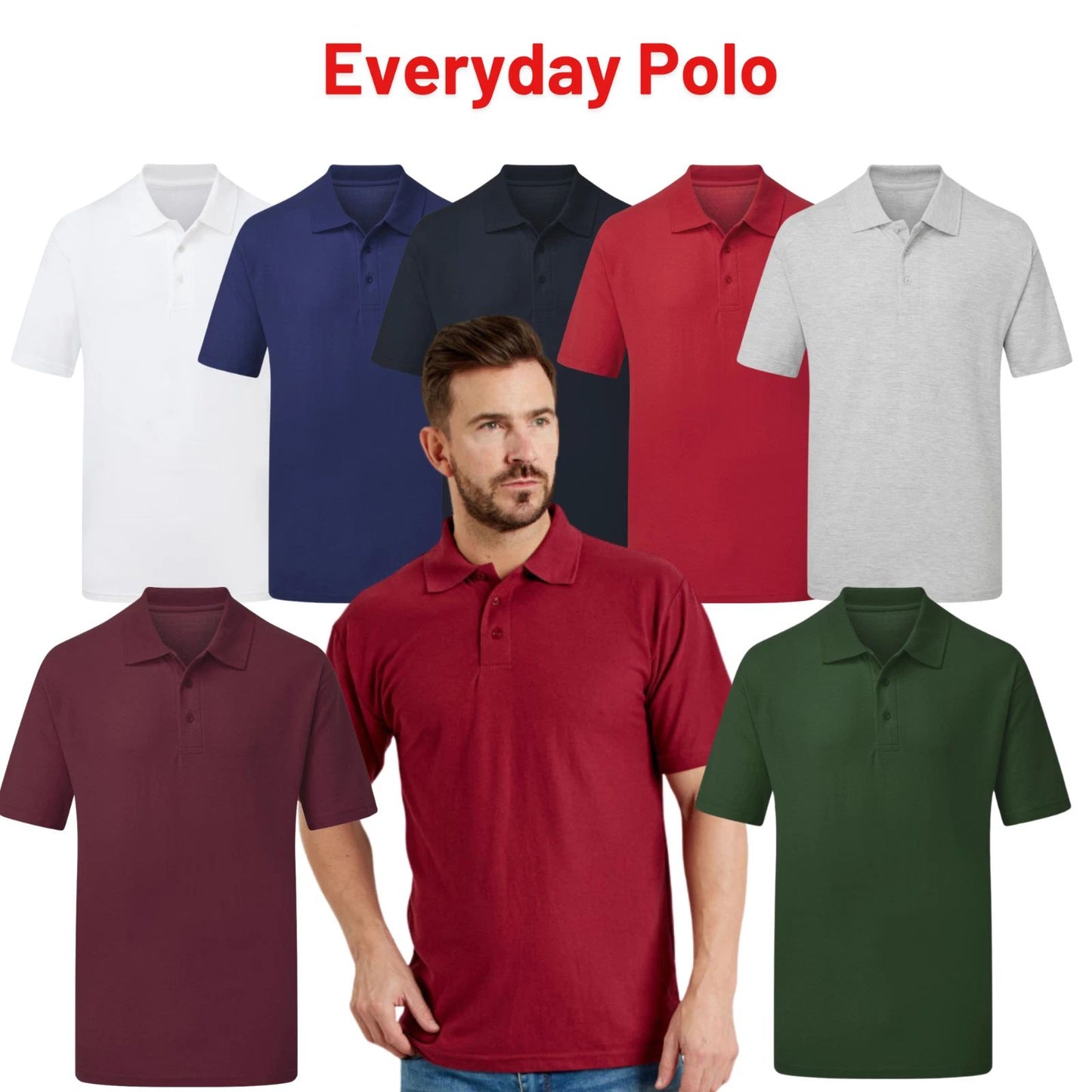 Mens Plain Short Sleeve Polo Shirt – Quick Dry Work Grade Polo Shirts