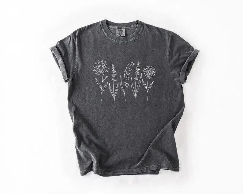 Boho Wildflower Comfort Tee Nature Shirt