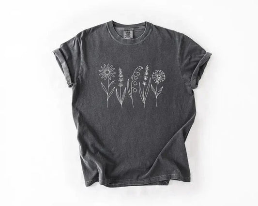 Boho Wildflower Comfort Tee Nature Shirt