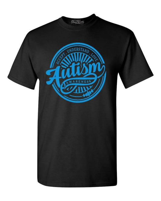 Autism Awareness Blue Circle T-shirt Acccept Understand Love Shirts