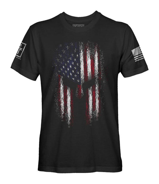 American Spartan Military Flag Patriotic USA T-Shirt