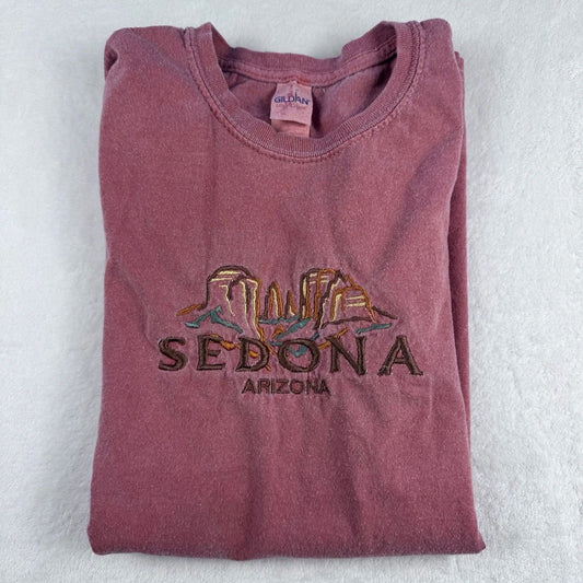 Gildan Ultra Cotton Sedona Arizona Embroidered T-Shirt Size Small