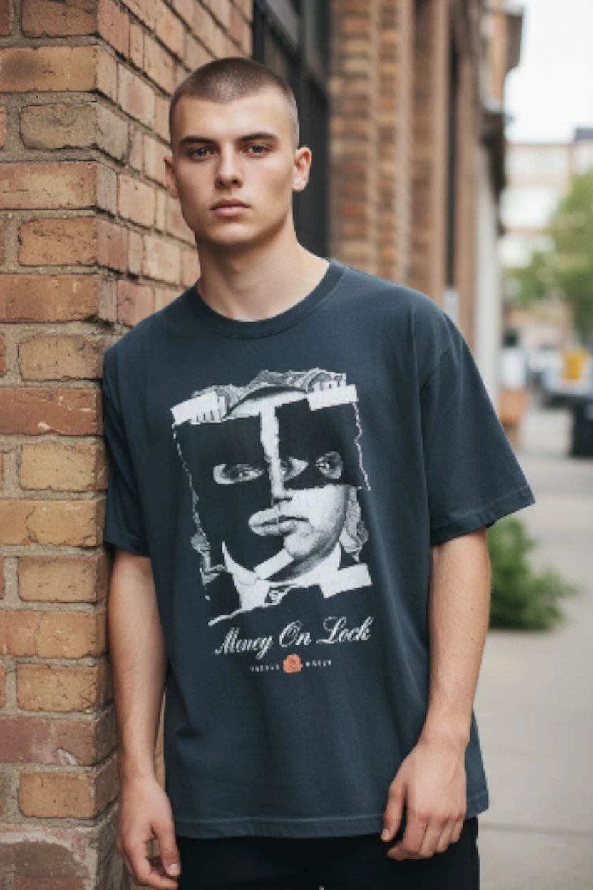 Muerte Shirt Mens Medium Black Streetwear Tee Hustle Daily Money On Lock Graphic