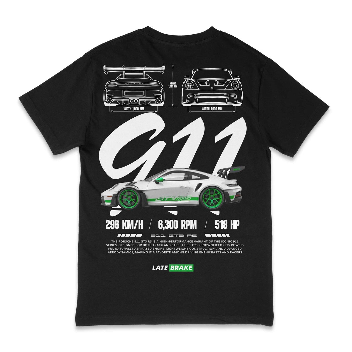 911 GT3 WG Drivers Collective T-Shirt - Late Brake Porsche Supercar Automotive