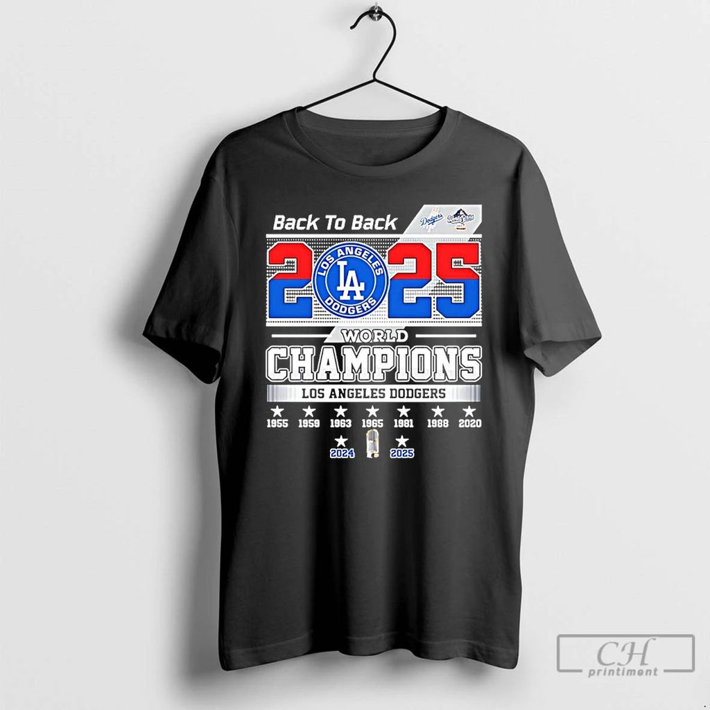 Classic World Series Champions 2025 Los Angeles Dodgers Back To Back T Shirts