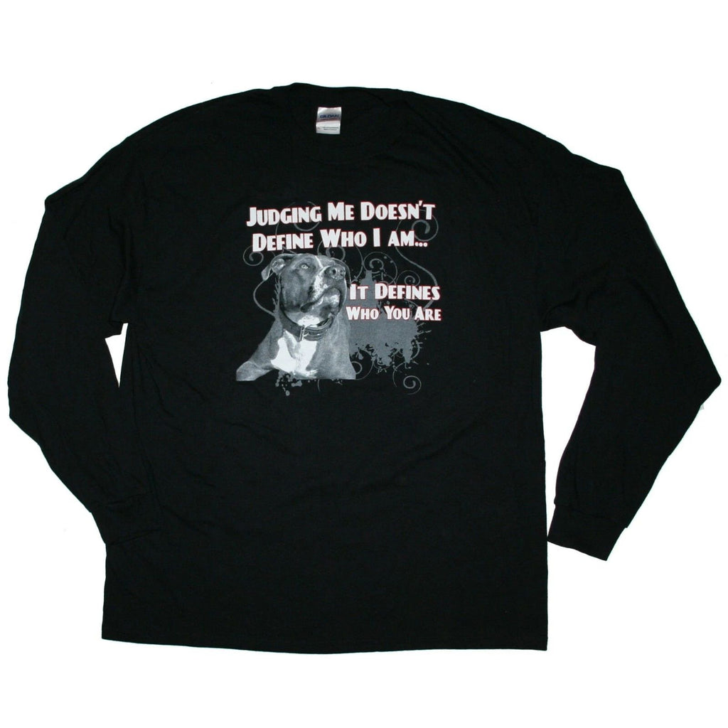 Don't Judge My Breed Adult Unisex Long Sleeve T-Shirt Pit Bull Tee NWT