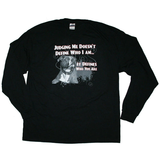 Don't Judge My Breed Adult Unisex Long Sleeve T-Shirt Pit Bull Tee NWT