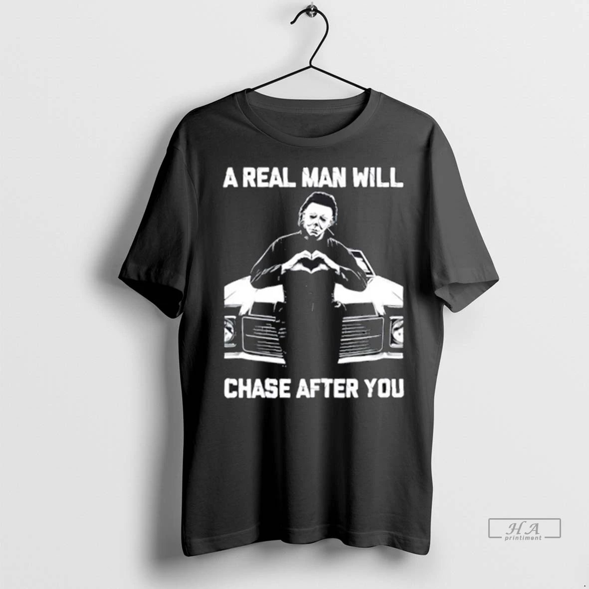 Trendy 2025 A Real Man Will Chase After You Michael Myers Halloween Shirt Sweater