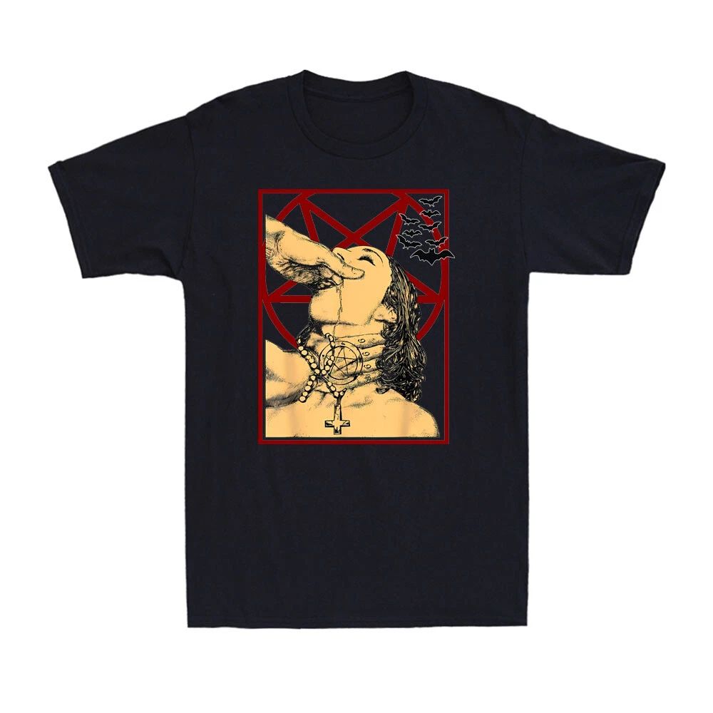 Choke Me Satan Unholy Nun Sexy Gothic Evil Funny Vintage Men's T-Shirt