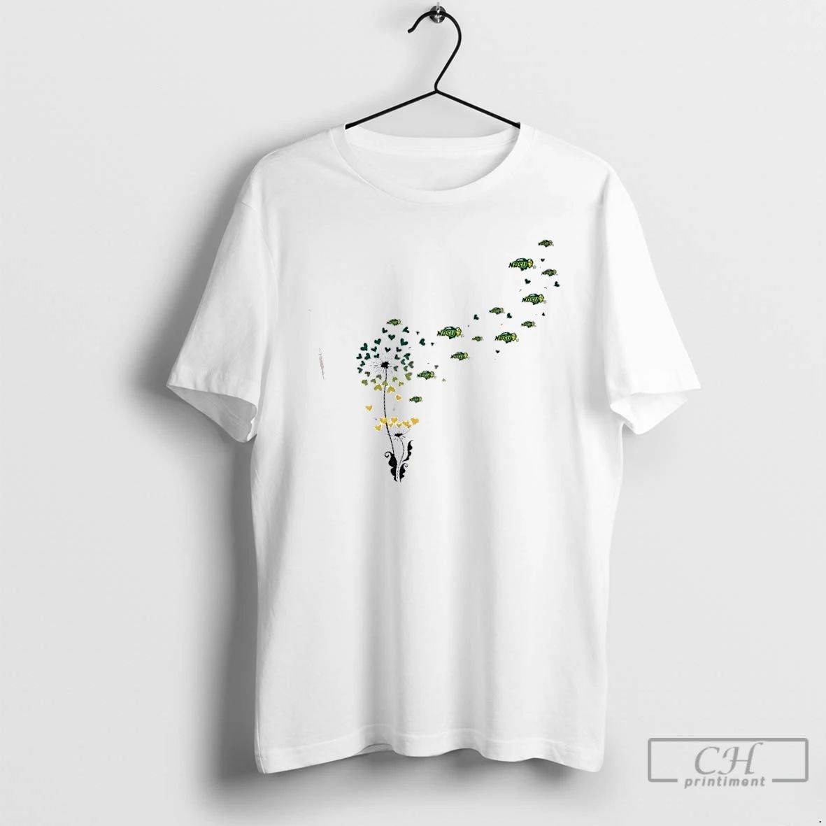 Classic Dandelion Flower North Dakota State Bison Football Logo T Shirts