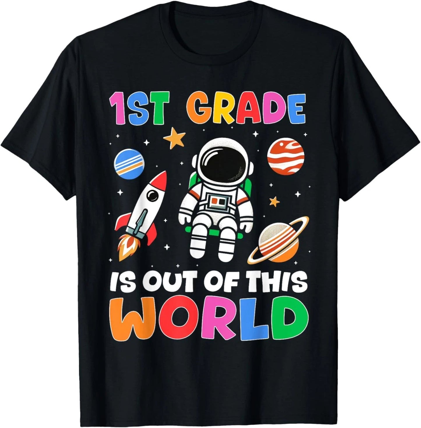 1st Grade Student Teacher Astronaut Space Back To School T-Shirt